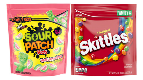 Pack Sour Patch Kids Watermelon + Skittles Sabor Original