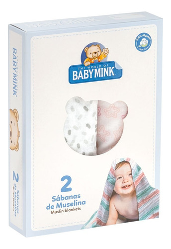 Set 2 Sábanas Para Bebé De Muselina Baby Mink Suavidad