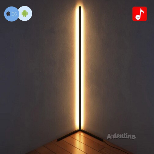 Imagen 2 de 7 de Luz Lampara Pie Esquinero Led Minimalista Moderno Bluetooth