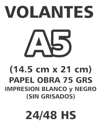 1000 Volantes A5 Blanco Y Negro Papel Obra 75
