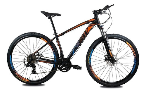 Bicicleta Aro 29 Ksw Color Altus 1.0 24v Hidraulico + Trava Cor Laranja/azul Tamanho Do Quadro 21