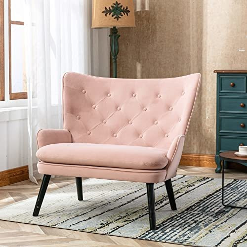 Homsof Pink, Silla Decorativa Con Respaldo Alto, Cómodo Asie