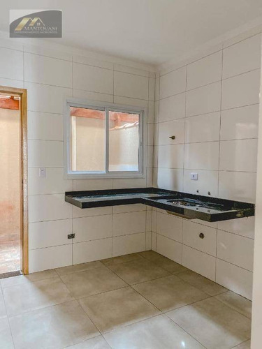 Sobrado Novo, Pronto Para Morar, A 250 M Da Praia, 2 Dormitórios, 1 Vaga De Garagem Em Praia Grande-sp - So0194