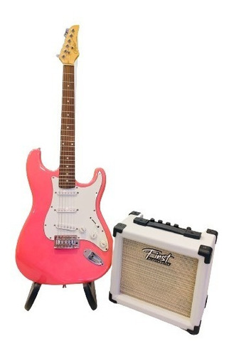 Imagem 1 de 4 de Kit Guitarra Condor Rx10 Strat Pink + Amp First 18w + Brinde