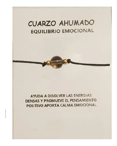 comprar Pulsera Cuarzo Ahumado Hilo Ajustable