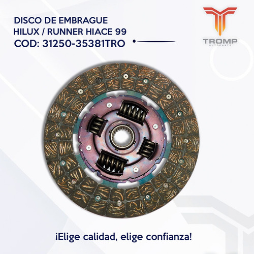 Disco De Embrague Hilux 2rz 22r 1995-2005 4x4