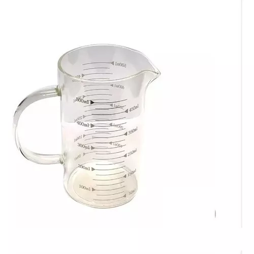 Monstrate Vaso Medidor de Vidrio con Tapa con Asa Multifunción para Cocina  500ml Cocina y Comedor 500ml