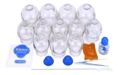 Kit Ventosas De Vidrio + Pluma Acupuntura Recargable