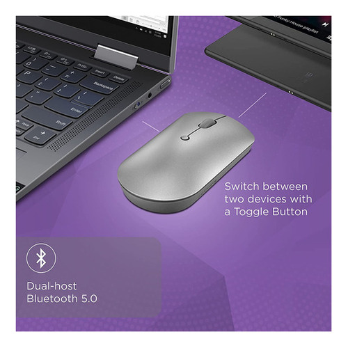 Mouse Silencioso Bluetooth Lenovo 600, Sensor Óptico Azul, A
