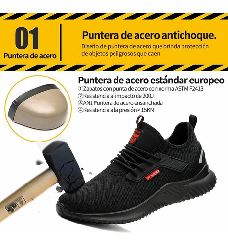 Imagen 4 de 10 de Tenis Zapato De Seguridad Industrial Con Casquillo