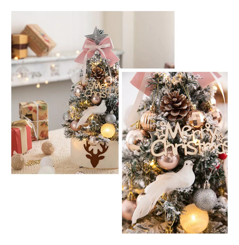 Mini Árvore De Natal Decorada De Mesa 45cm Com Enfeites