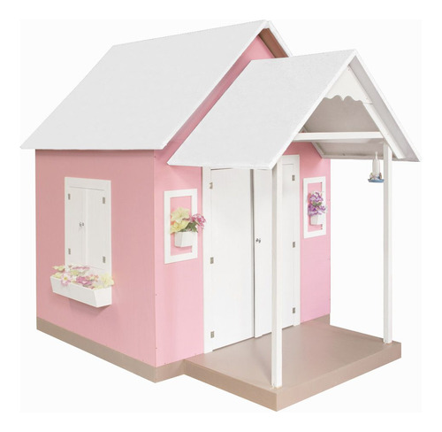 Casinha De Brinquedo Com Telhado Branco/rosa - Criança Feliz