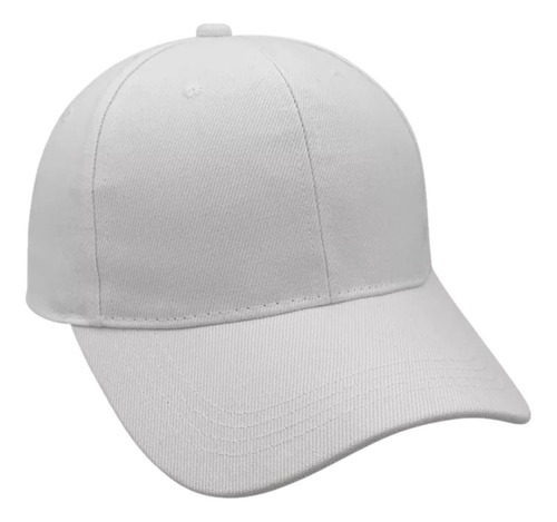 Gorra Gabardina Algodón Lisa Visera 6 Gajos Calidad Premium Blanco Regulable