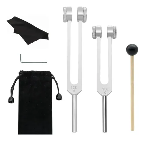 Set Diapason 128 Hz In Lega Di Alluminio – Con Martelletto In Silicone E Sacchetto In Velluto, Per Sound Healing E Meditazione
