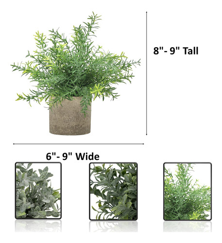 Set De 3 Mini Plantas Artificiales De Interior En Maceta