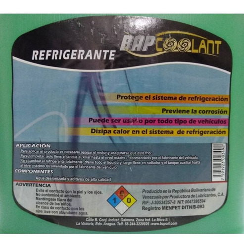 Refrigerante Verde Bap Coolant