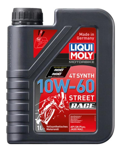 Imagen 1 de 2 de Liqui Moly Aceite Sintetico Moto 4t 10w-60 Street Race 1l