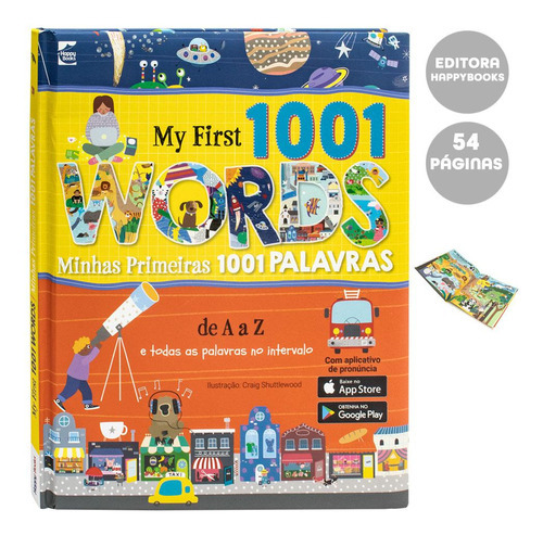Minhas Primeiras 1001 Palavras, De Happy Books. Série Na, Vol. Na. Editora Happy Books, Capa Dura Em Português, 2023
