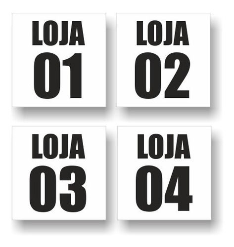 Placas Loja 01 A 04 15x15 Fundo Branco