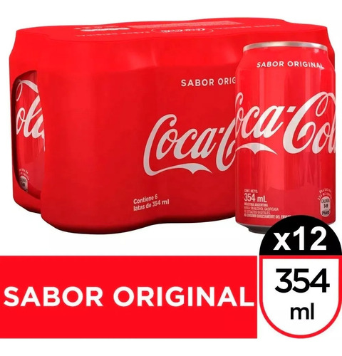 Coca Cola Original 350 Ml Pack X 12 Latas