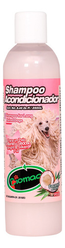 2 en 1 para perro Biomaa Shampoo Acondicionador desenredante coco hipoalergénico en botella de 250mL