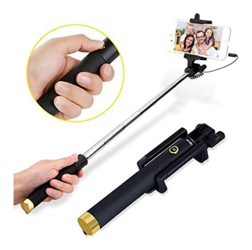 Palo Selfie Monopod Con Cable Aux 3.5mm Soporte Cel