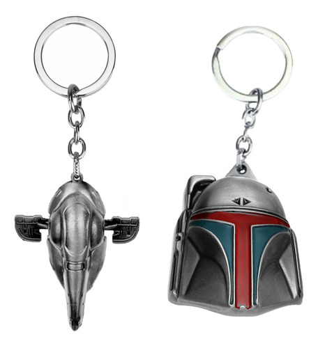 Llavero Boba Fett Casco + Slave 1  Mandaloriano Star Wars