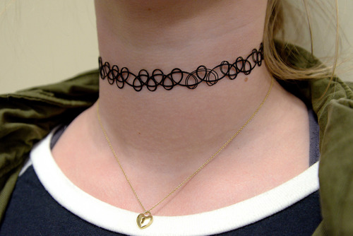 Choker Gargantilla Negra Elastica 90s Negro