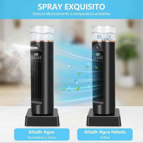 Ventilador Torre 35cm - Silencioso + Humidificador 6h Timer