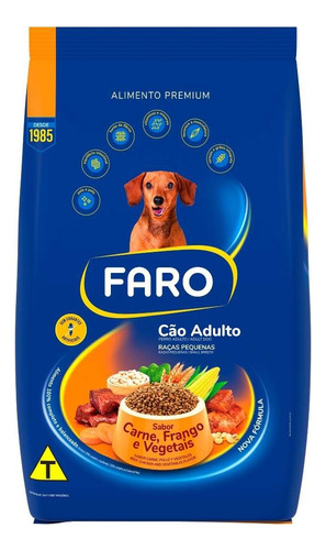 Ração Faro Cães Adultos Mini Pequenos Carne E Frango 10,1 Kg