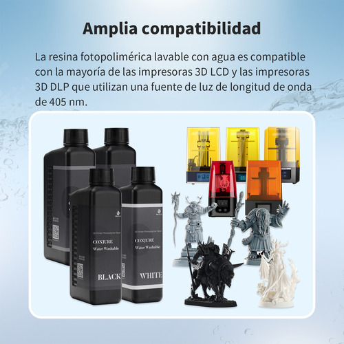 Resina Lavable Con Agua Impresora 3d 1kg Conjure