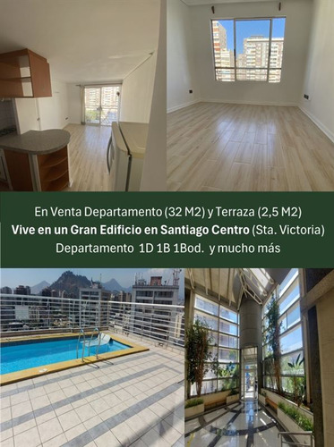 Departamento En Venta De 1 Dorm. En Santiago