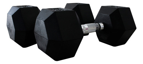 1 Par De Mancuernas De Hule 45 Lbs Mango Cromado