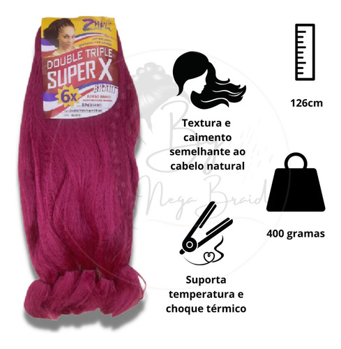 Jumbo Super X 400g Cabelo Sintético Jumbão Tranças Boxbraids Cor #unicórnio