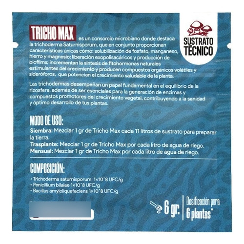 Fertilizante En Polvo Tricho Max Trichodermas 6gr