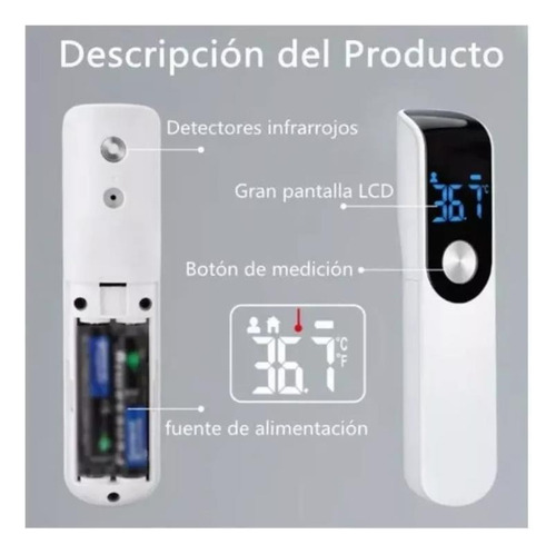 Termómetro Infrarrojo Láser Sin Contacto Digital Lcd Ir Negro