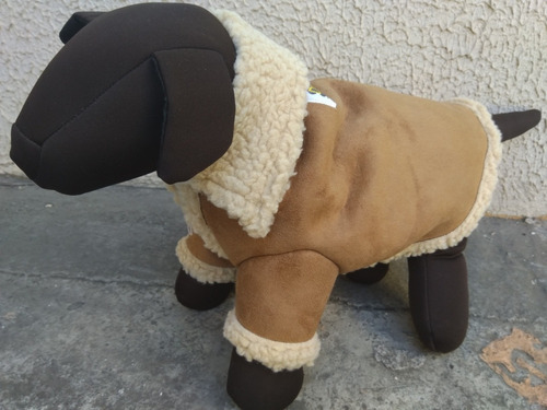 Chamarra Invierno Con Borrega Talla 4 Beige Ropa Para Perros