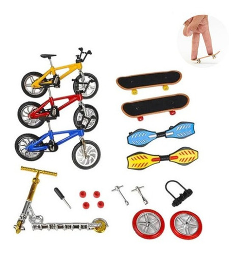 8 Piezas Mini Dedo Bmx Bicicleta Conjunto Modelo Juguete