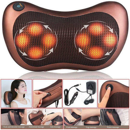 Masajeador Eléctrico Almohada Cojín Lumbar Cuello Piernas