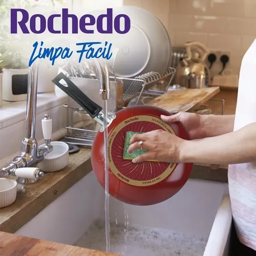 Conjunto De Panelas Rochedo 4 Peças Limpa Fácil Vermelho Conjunto De Panelas Rochedo 4 Peças Limpa Fácil Vermelho