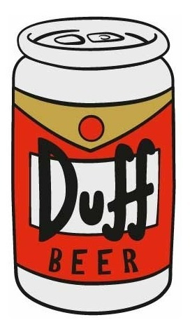 Duff Cerveza En Lata Los Simpsons Vinilo Impreso Troquel