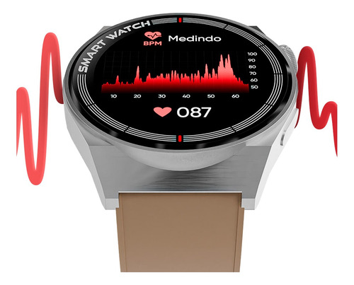 Relógio Smartwatch Touch 1,28 Ip67 Gt Classic Bege Goldentec