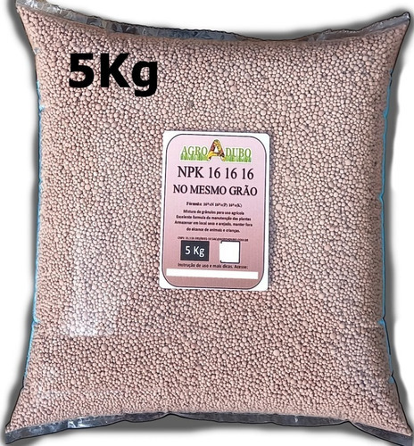 Fertilizante Npk 16 16 16 No Mesmo Grão 5kg Culturas Geral