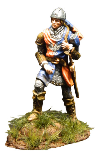 Figura En Plomo  Caballero Medieval S.12 54 Mm Pintado