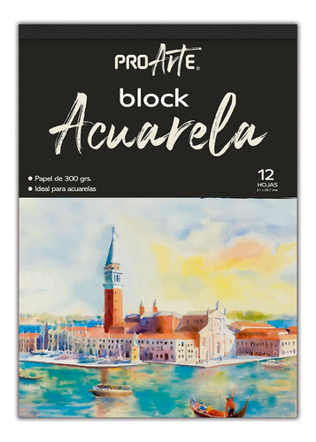 Block Proarte Acuarela 12 Hjs.300grs. 21x29,7 Cm.