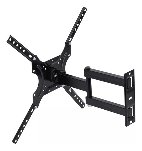 Suporte Tv Tri-articulado De 23 A 60 + Prateleira Receptor Cor Preto