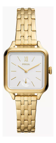 Reloj Fossil Bq3832 Dama Dorado Acero Inoxidable Clasico Dorado Dorado Blanco