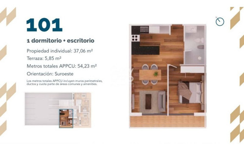 Imagen 7 de 7 de Apartamento En Venta Un Dormitorio En Cordón