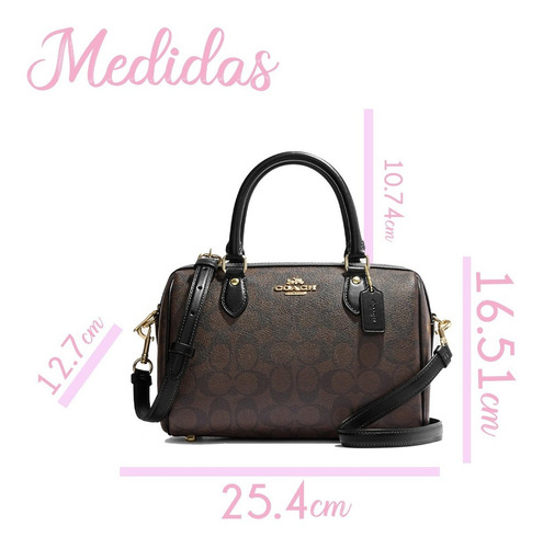 Bolsa Coach Rowan Satchel Ch280café Color Marrón Oscuro