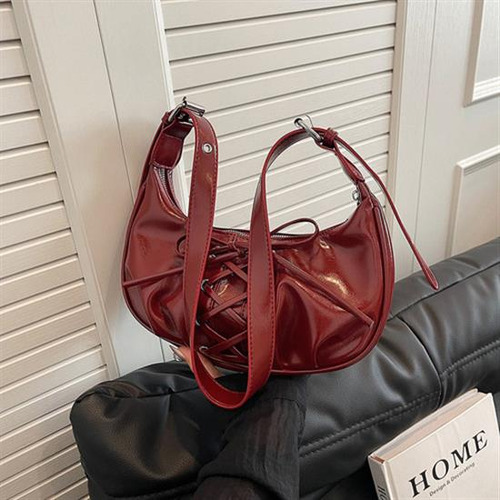 Bolso Hombro En Forma Media Luna Para Mujer, Bolso